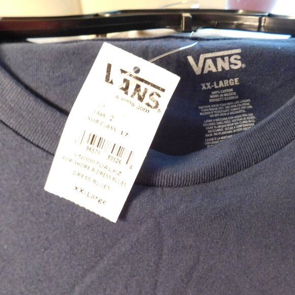 VANS Off The Wall For Shore! Surfing Pelican Blue T-Shirt Men's XXL NEW - Picture 3 of 5